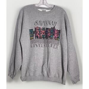 Vintage 90s Savannah Georgia River street Sweatshirt Large Tultex Pullover